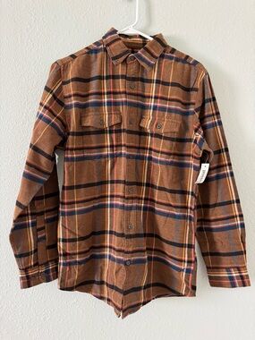 Amazon Essentials Brown Plaid Flannel Shirt